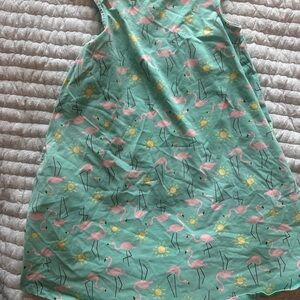 Hanna Andersson Flamingo Print Dress - Green and Pink